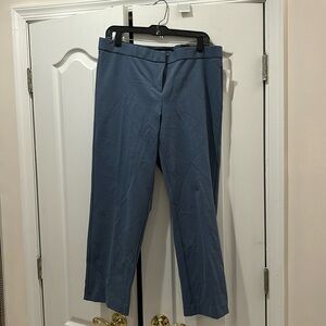 Amanda&Chelsea 14 blue gray stretch capris flat front back pockets taper leg nwt